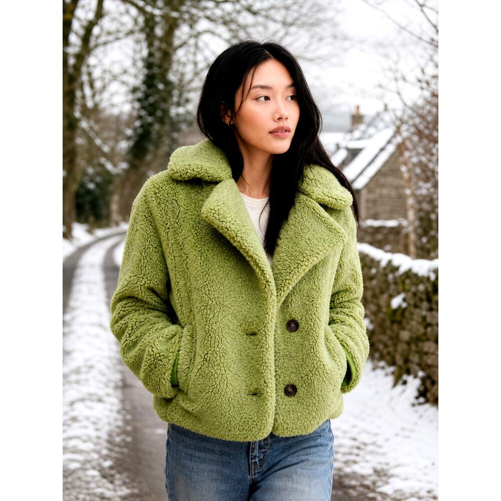Free People Joplin Cozy Jacket in Greyed Olive size M